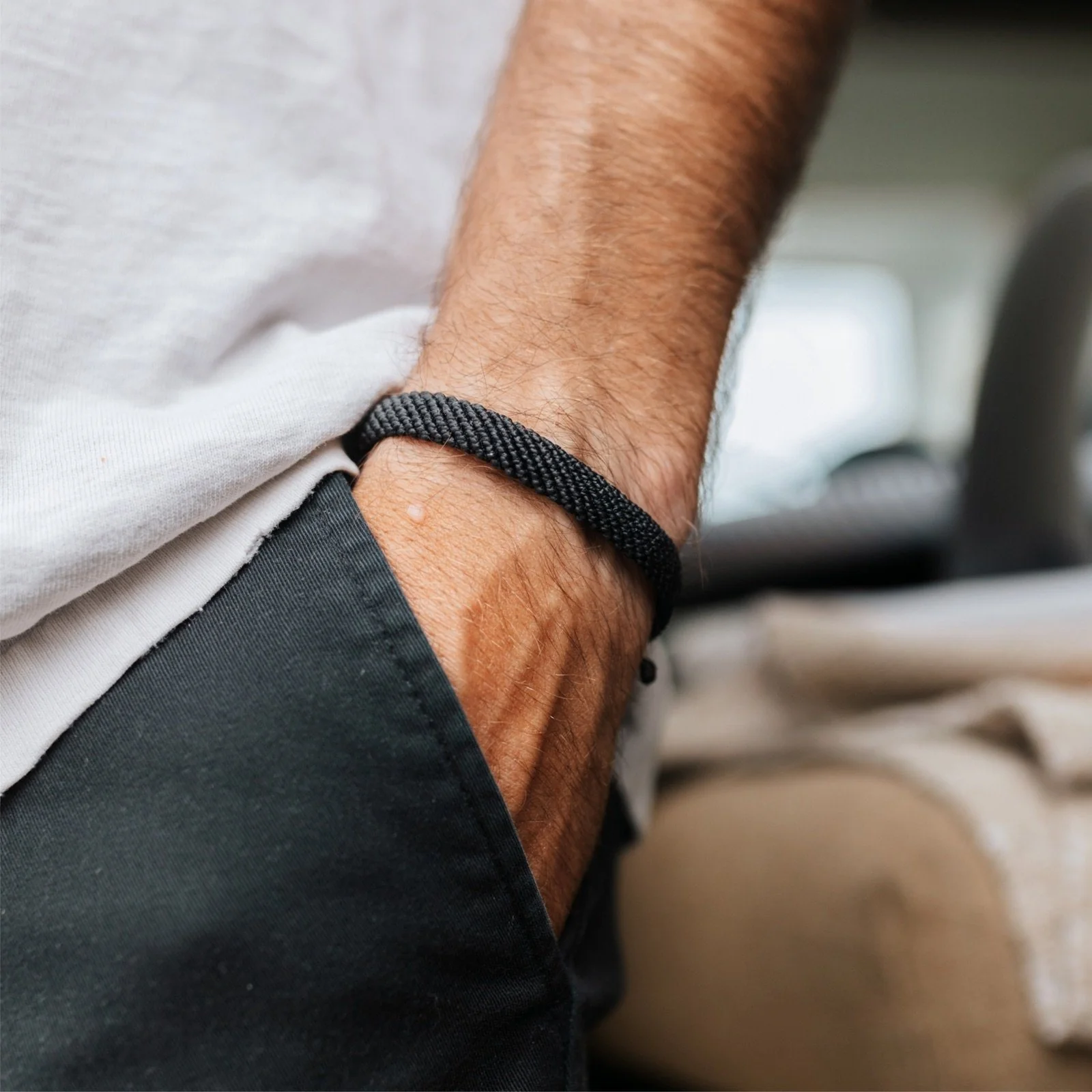 Flat Wide Woven Bracelet - Image 5