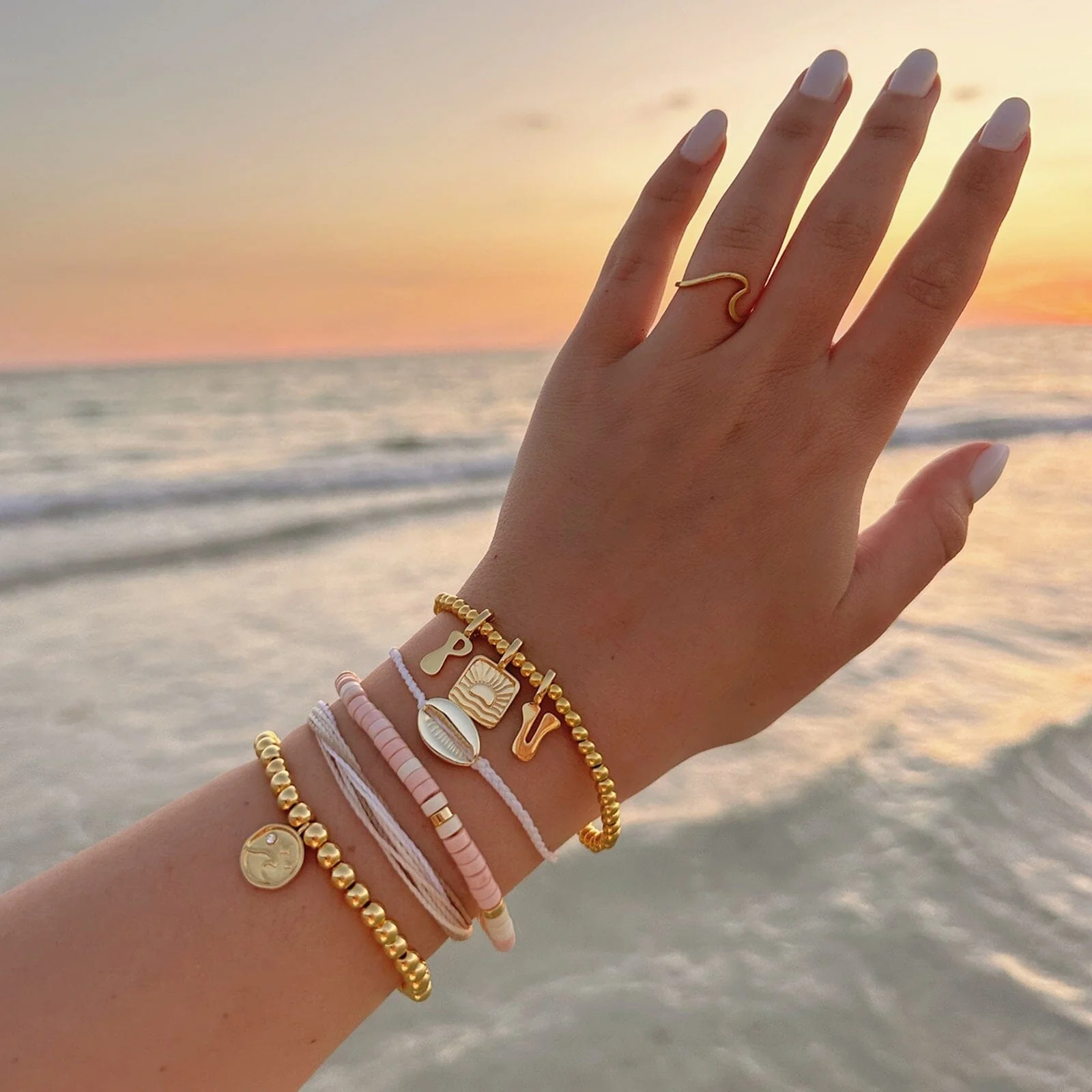 Harper Round Bead Stretch Bracelet - Image 3