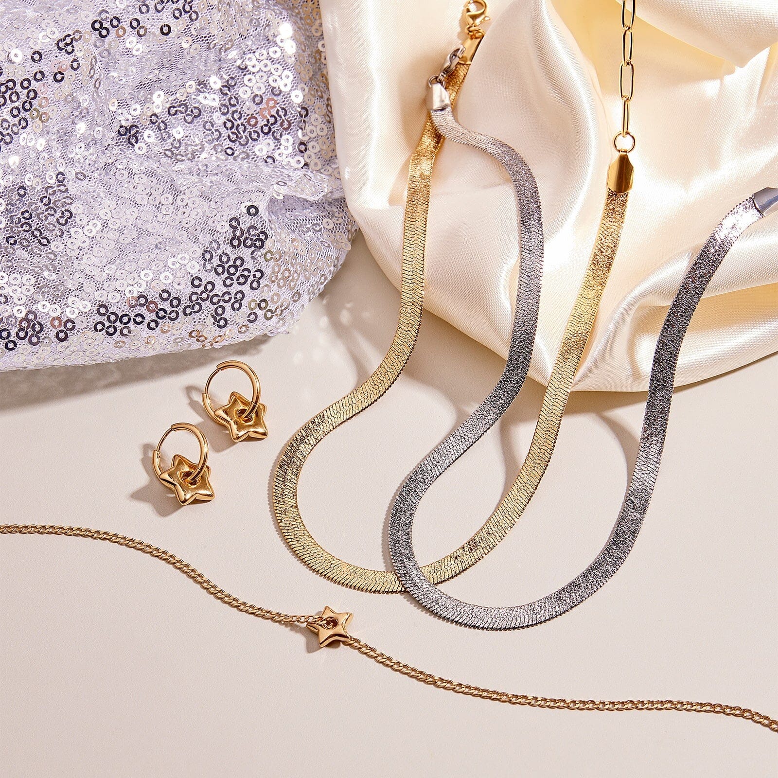 Herringbone Chain Necklace - Image 9