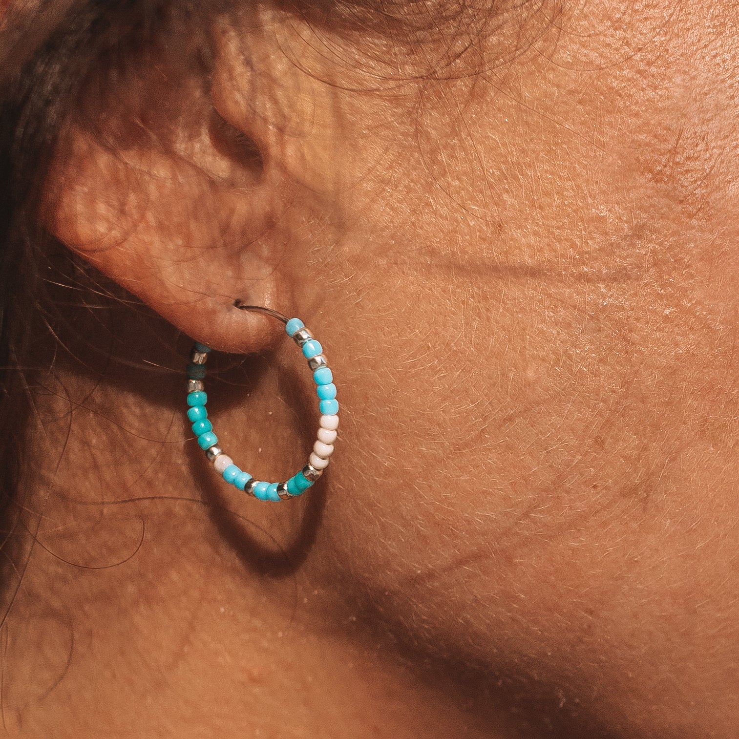 Playa Seed Bead Hoop Earrings - Image 5