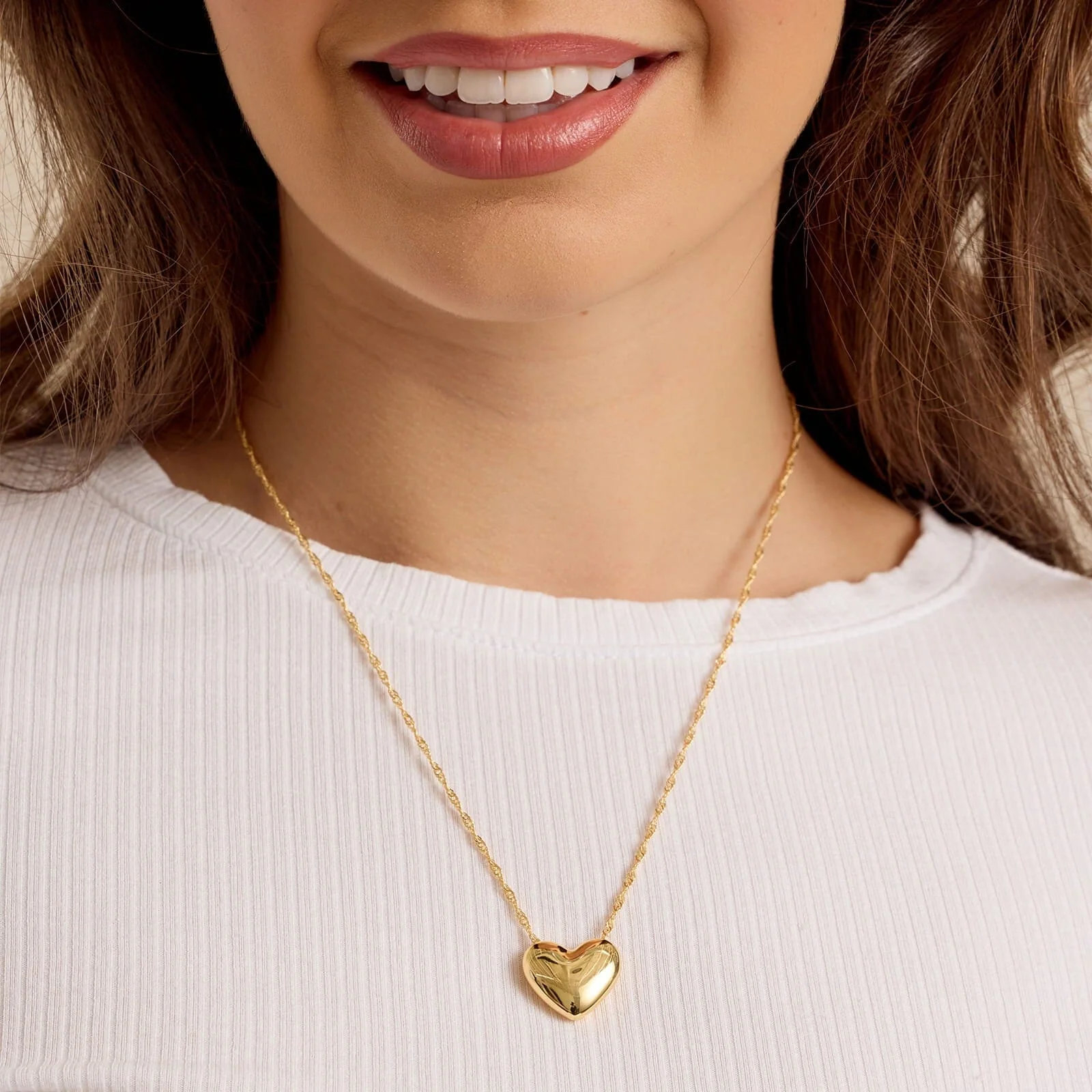 Puffy Heart Bead Pendant Necklace - Image 4