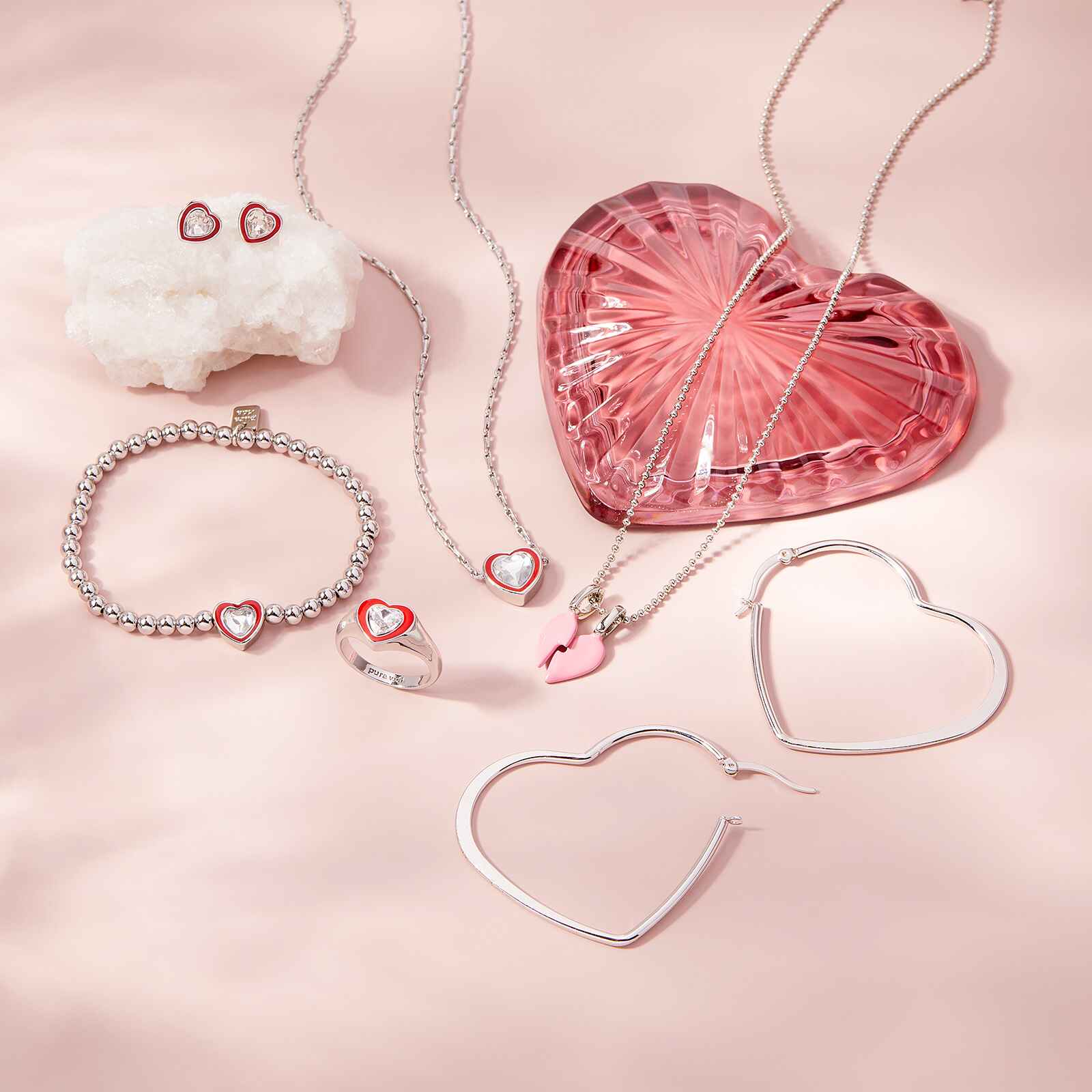 Stone & Enamel Heart Stretch Bracelet - Image 8