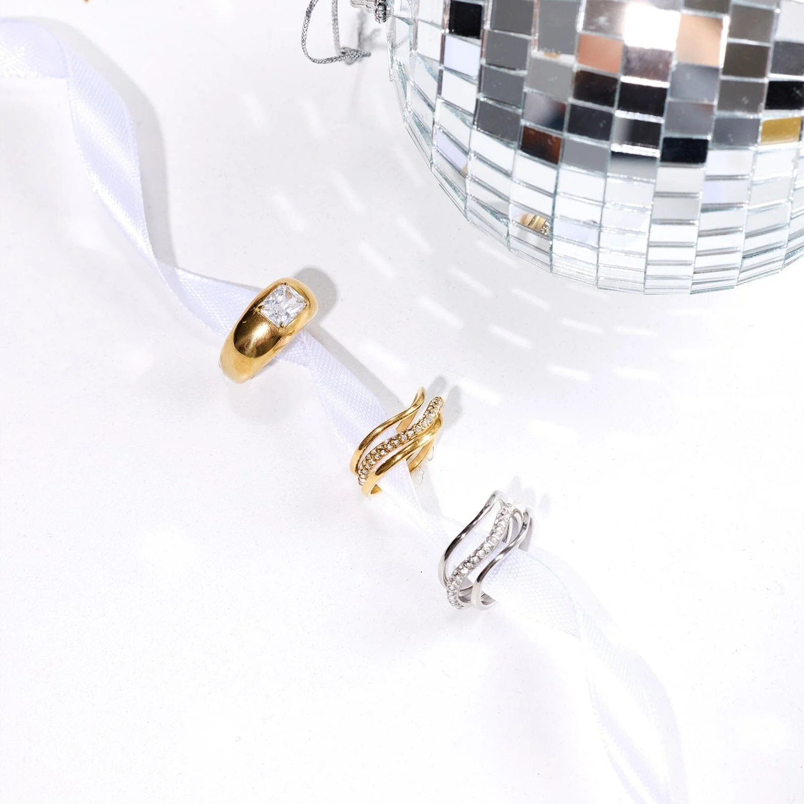 Wavy Pavé Ring Stack - Image 8